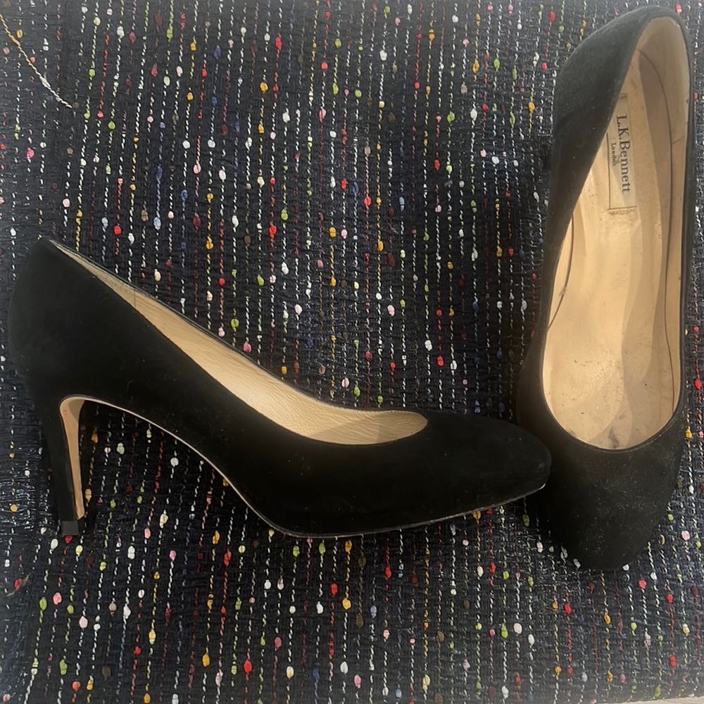 Lk Bennett black suede pumps size 39 1/2